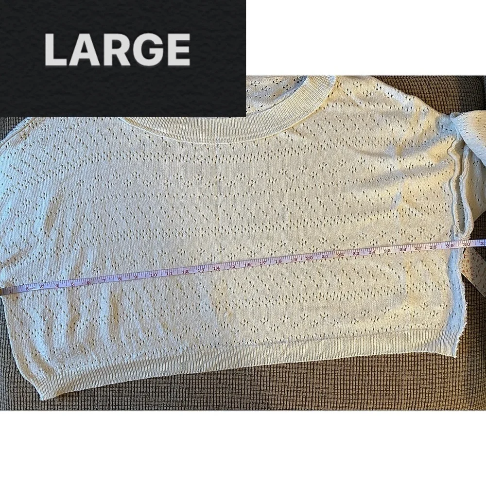Free People Off White Crop Top Sweater